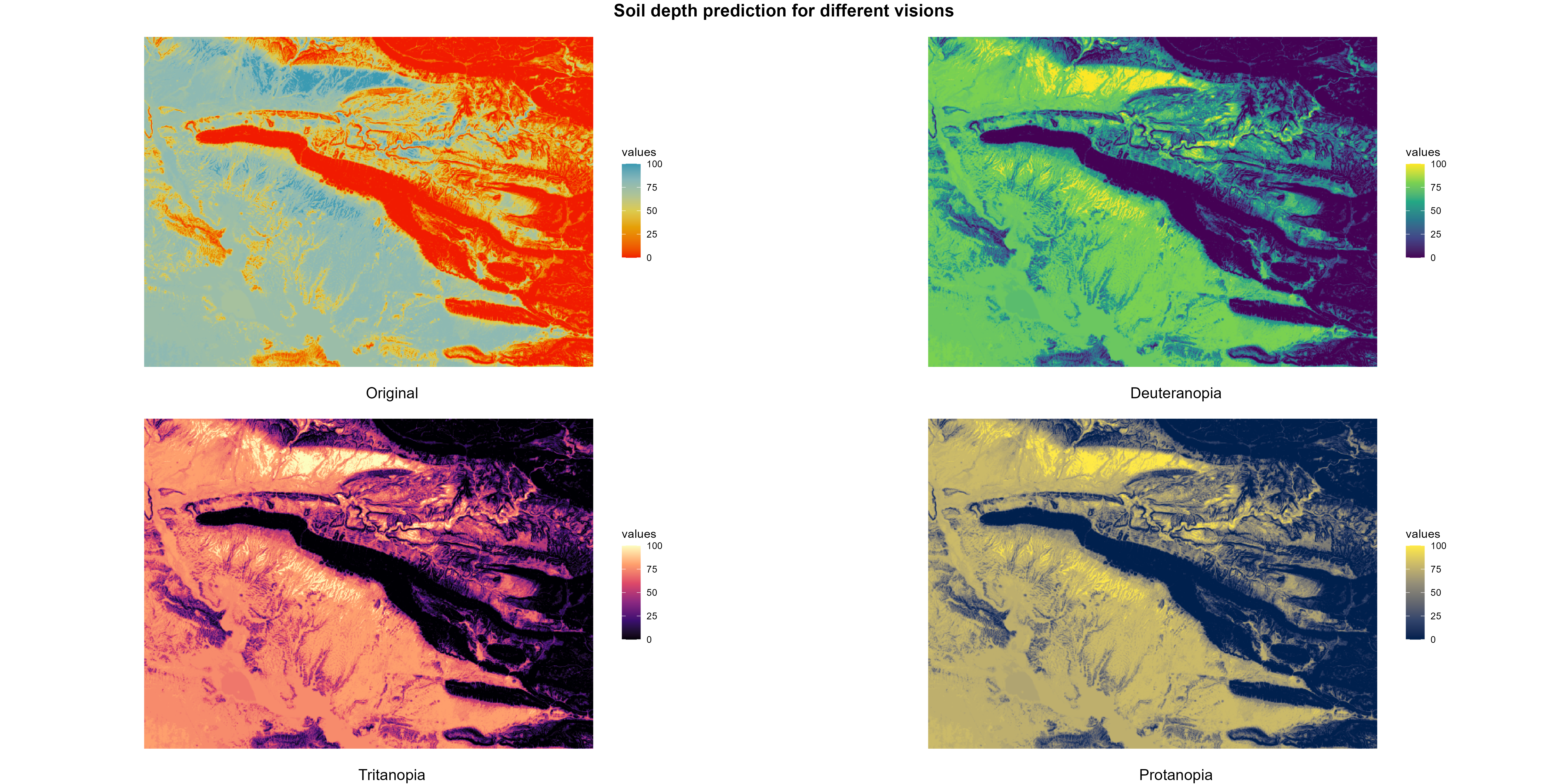 Color-blind soil depth prediction