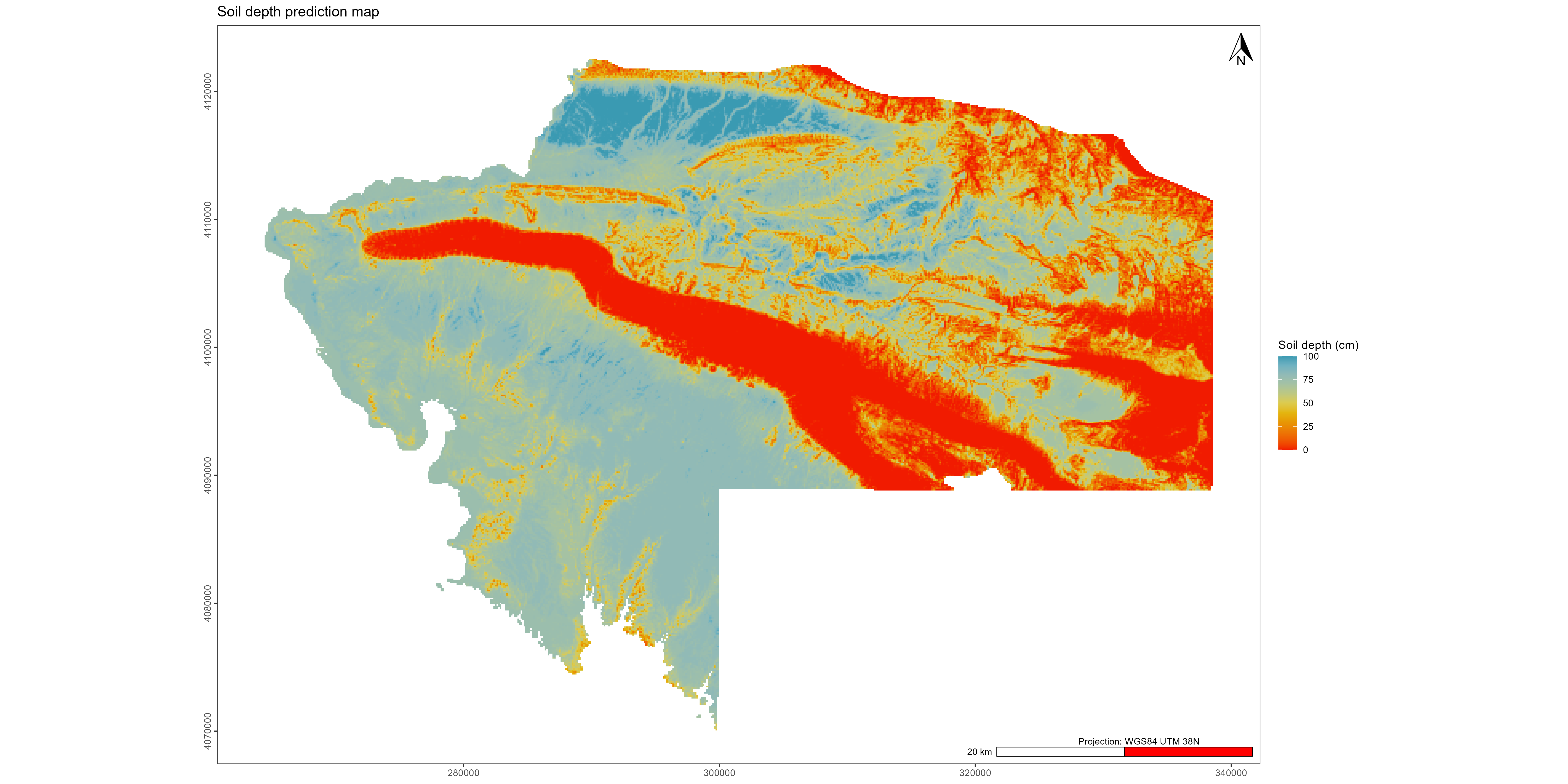 Final soil depth prediction map