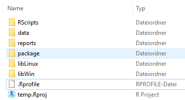 R project folder structure.
